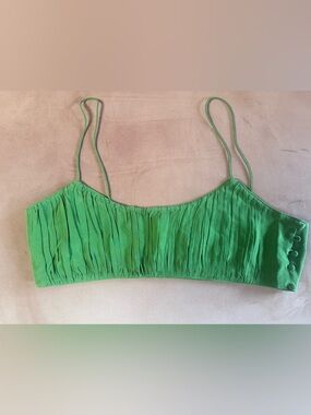 Doen Amora green silk Crop Top size L